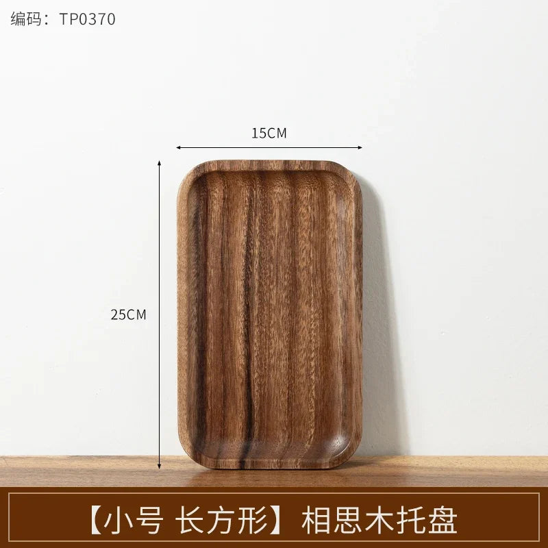 Wooden Tray Rectangular Solid Wooden Serving Tray Coffee Dessert Tea Storage Tray Kitchen Accessories.