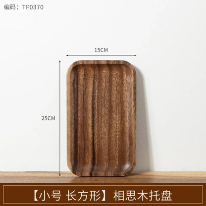 Wooden Tray Rectangular Solid Wooden Serving Tray Coffee Dessert Tea Storage Tray Kitchen Accessories.