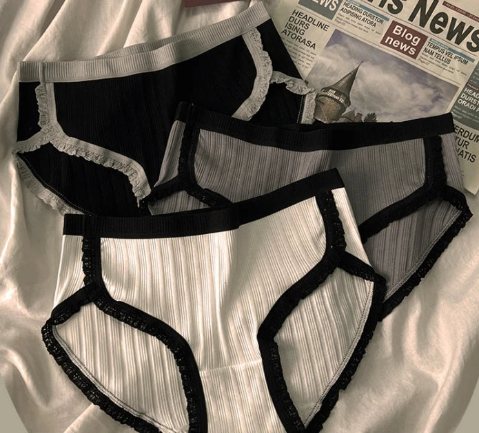 3Pcs/Set Cotton Panties Mid-Waist Women's Underwear Female Breathable Underpants Girls Solid Color Briefs Short Sexy Lingerie.