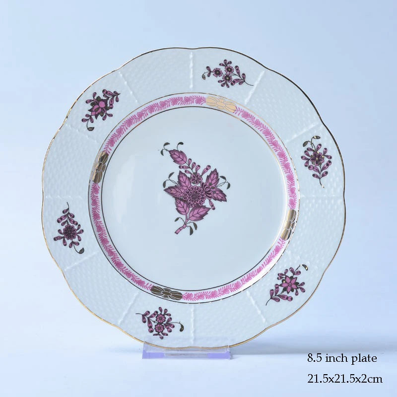 Flower Basket Coffee Cup and Saucer Set Ceramic Cup Saucer Gift Box Bone China Afternoon Tea Pastoral Flower Home Drinkware.