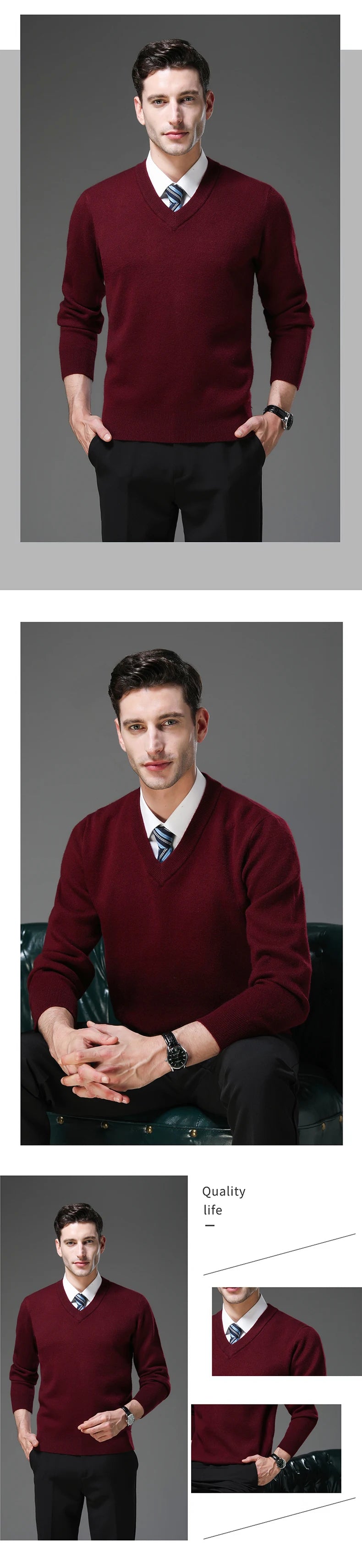 Top Grade Thick Anti-Pilling New Fashion Brand Autum Winter Knit Pullover Men Slim Fit Sweater Business Casual Woolen Jumper