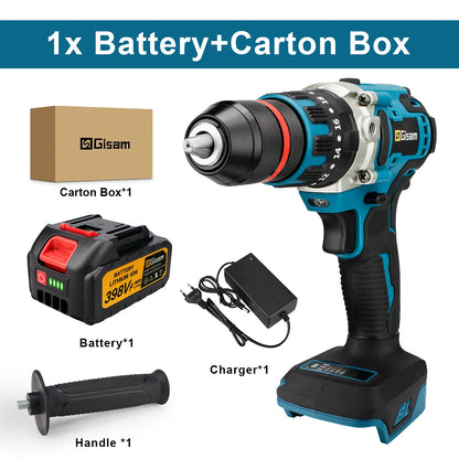13 mm 480 N.M bürstenloser elektrischer Schlagbohrschrauber Akku-Bohrschrauber Elektroschrauber DIY-Treiber Elektrowerkzeug für Makita 18 V Akku-Pin