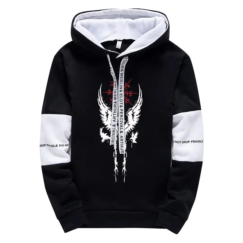 Mens Tracksuit Printed Casual Sweatshirts Sweatpants Single Piece Versatile Hoodie Pants Gym Sports Jogging Mens Clothing 2025.