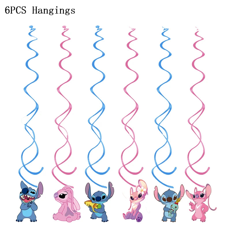 Disney Lilo Stitch Geburtstag Party Dekoration Kinder Stitch Thema Geschirr Set Engel Luftballons Happy Banner Zubehör für Mädchen zugunsten