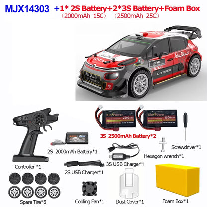 1/14 MJX 14303 Rc Drift Car 2.4G High Speed Drift Rally Truck Hyper Go Brushless 4WD Off-Road RC Cars for Adults for Kids Toys