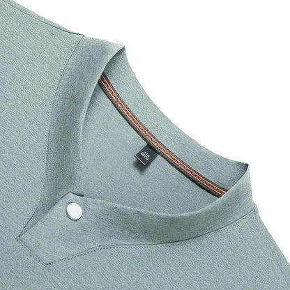 Men's T-shirt Classic V-Neck Short Sleeved Cotton Solid Button Super Soft High Quality L-4XL Casual Tshirt Design Men Tee Shirts.