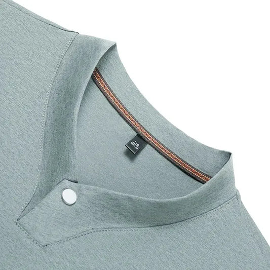 Men's T-shirt Classic V-Neck Short Sleeved Cotton Solid Button Super Soft High Quality L-4XL Casual Tshirt Design Men Tee Shirts.