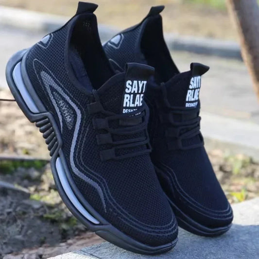 Vulkanisierte Herrenschuhe 2025, Frühling, atmungsaktiv, rutschfest, Plattform, modisch, neue koreanische Laufschuhe, schwarze Turnschuhe, Schuhe für den Außenbereich