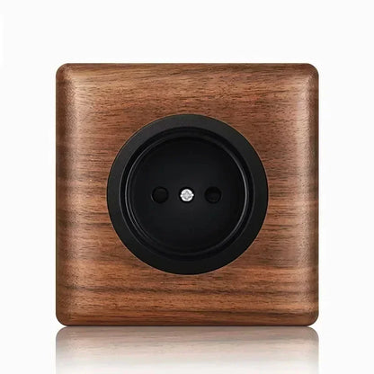 Europäische Vintage Wand leuchte Steckdose eu ru fr Standardsc halter Antik Home Massivholz Messing Kippschalter platine, 86x86mm.