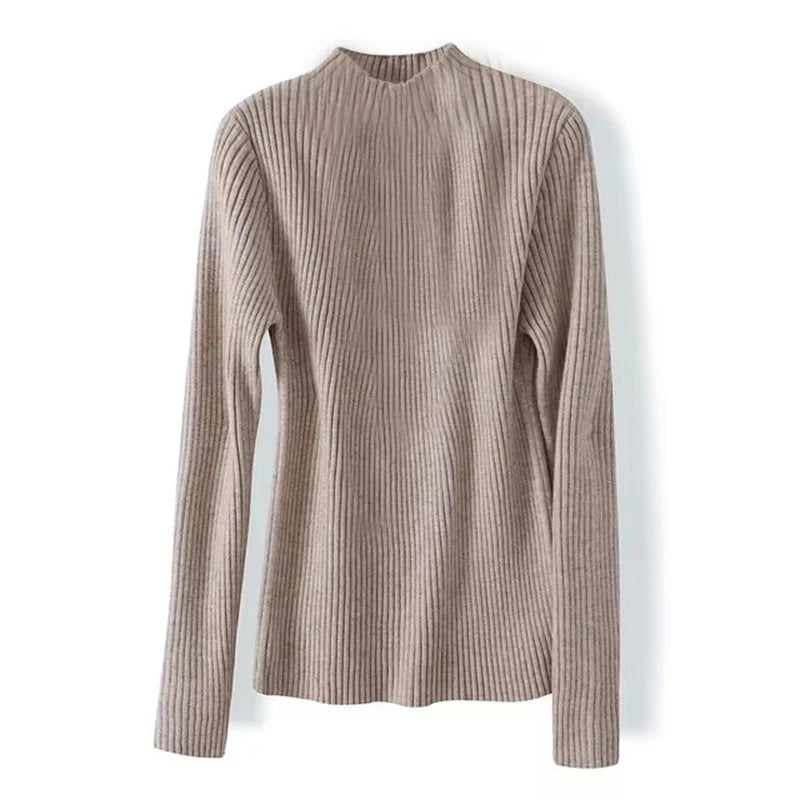 2025 Knit Jumpers Top Chic Autumn Winter Sweater Pullovers Women Long Sleeve Casual Turtleneck Warm Basic Sweater