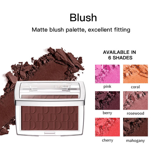 Blush Matte Natural Cheek Tint Brighten Face Waterproof Face Contouring Cosmetics Blush Powder Soft Female Makeup For Cheeks.