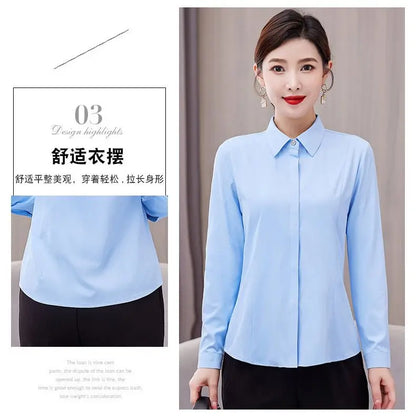 White Shirt Long-sleeved Slim Shirt Korean Style Professional Work Clothes Work Clothes.