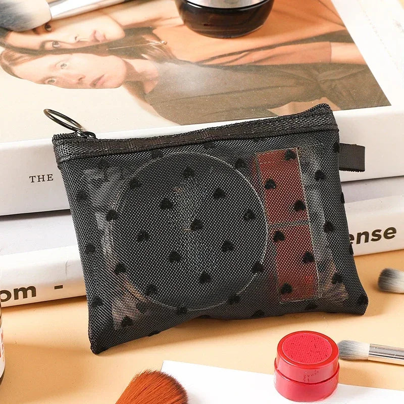 Women Mesh Cosmetic Bag Travel Storage Makeup Bag Organizer Female Make Up Pouch Portable Small Large Toiletry Beauty Case