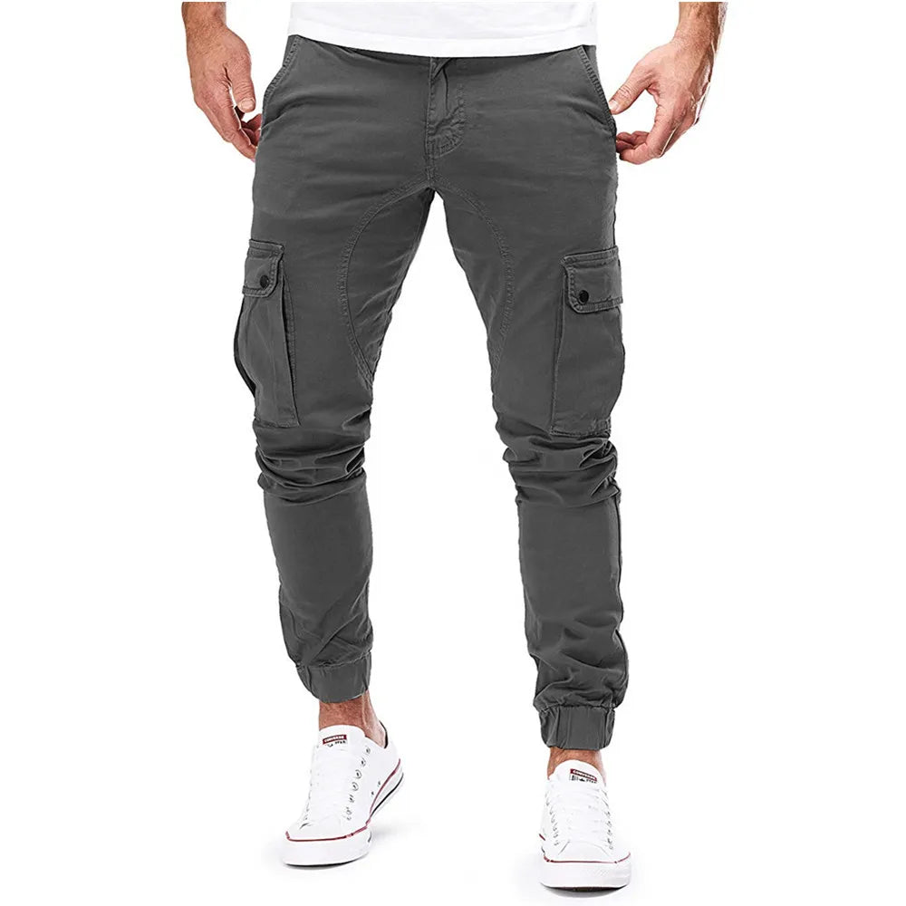 2025 new men's workwear pants, European and American men's loose straight casual pants, men's workwear pocket pants S-XXXL