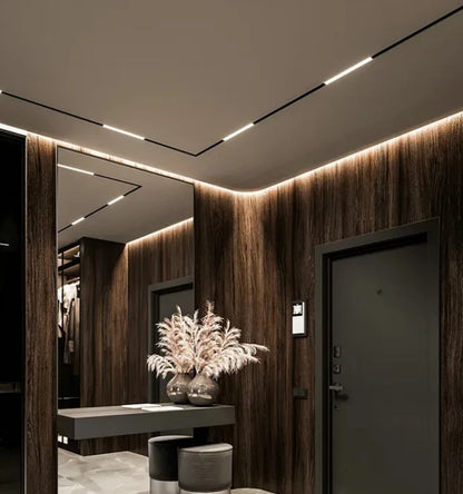 1-5m Black Silicone Tube LED Neon Light DC12V Flexible Recessed Diffuser Channel Waterproof Wall Ceiling Ribbon Rope Strip Light.