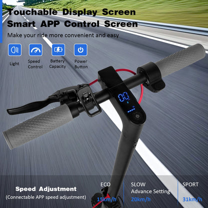 ES80/M365 X1 Electric Scooter 36V 10.5Ah 500W Motor 35KM Long Range 31KM/H 8.5Inch Solid Tires Foldable Smart APP EScooter.