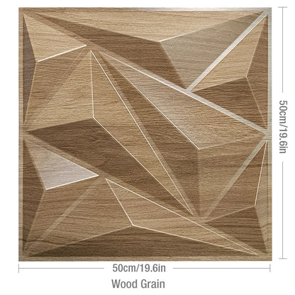12pcs 50cmx50cm Wood grain 3D Stereo Wall Panel Diamond design tile wall sticker living room mold Bathroom waterproof wall paper
