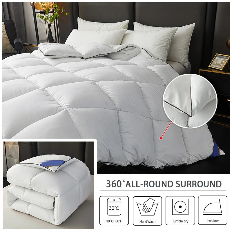 Winter Warm Thicken Duvet 100% Cotton Face Filling Fiber Down Quilts 150x200cm Home Sleeping White Duvet 1pc.