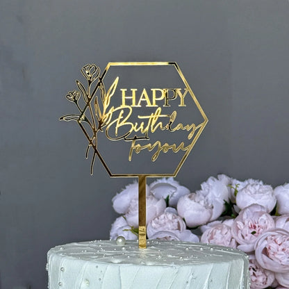 Ins Gold Alles Gute zum Geburtstag Kuchen Topper Geburtstag Mädchen Acryl Geburtstag Party Kuchen Topper Geschenk Dessert Dekoration.