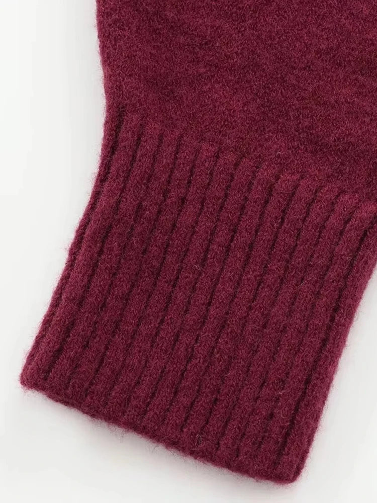 TRZA-Damen Soft Touch Übergroßer Strickpullover, O-Ausschnitt, lange Ärmel, weibliche Pullover, schicke Tops, Mode