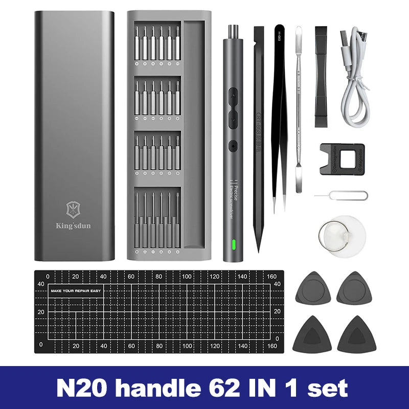 28/62 in 1 Elektro-Schraubendreher-Set, Präzisions-Elektrowerkzeug-Set, wiederaufladbar, kabellos, Mini, kleine Bits für Xiaomi Mobile Cell Repair