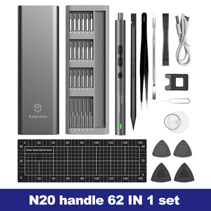 28/62 in 1 Elektro-Schraubendreher-Set, Präzisions-Elektrowerkzeug-Set, wiederaufladbar, kabellos, Mini, kleine Bits für Xiaomi Mobile Cell Repair