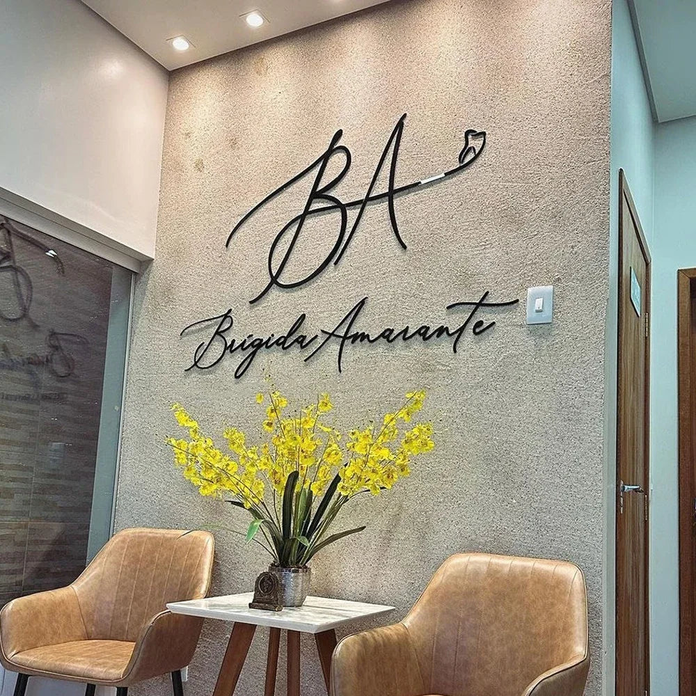 Personalized Large Business Sign Wall Mounted Acrylic 3D Logo Sign Custom Wall Art Beauty Salon Shop Bar Decor Home Decorations.