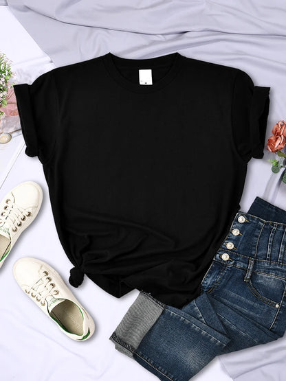 Solid Color Women T Shirts Comfortable Summer Tee Shirt All-Match Multicolor Streetwear Loose Hip Hop Short Sleeve For Female