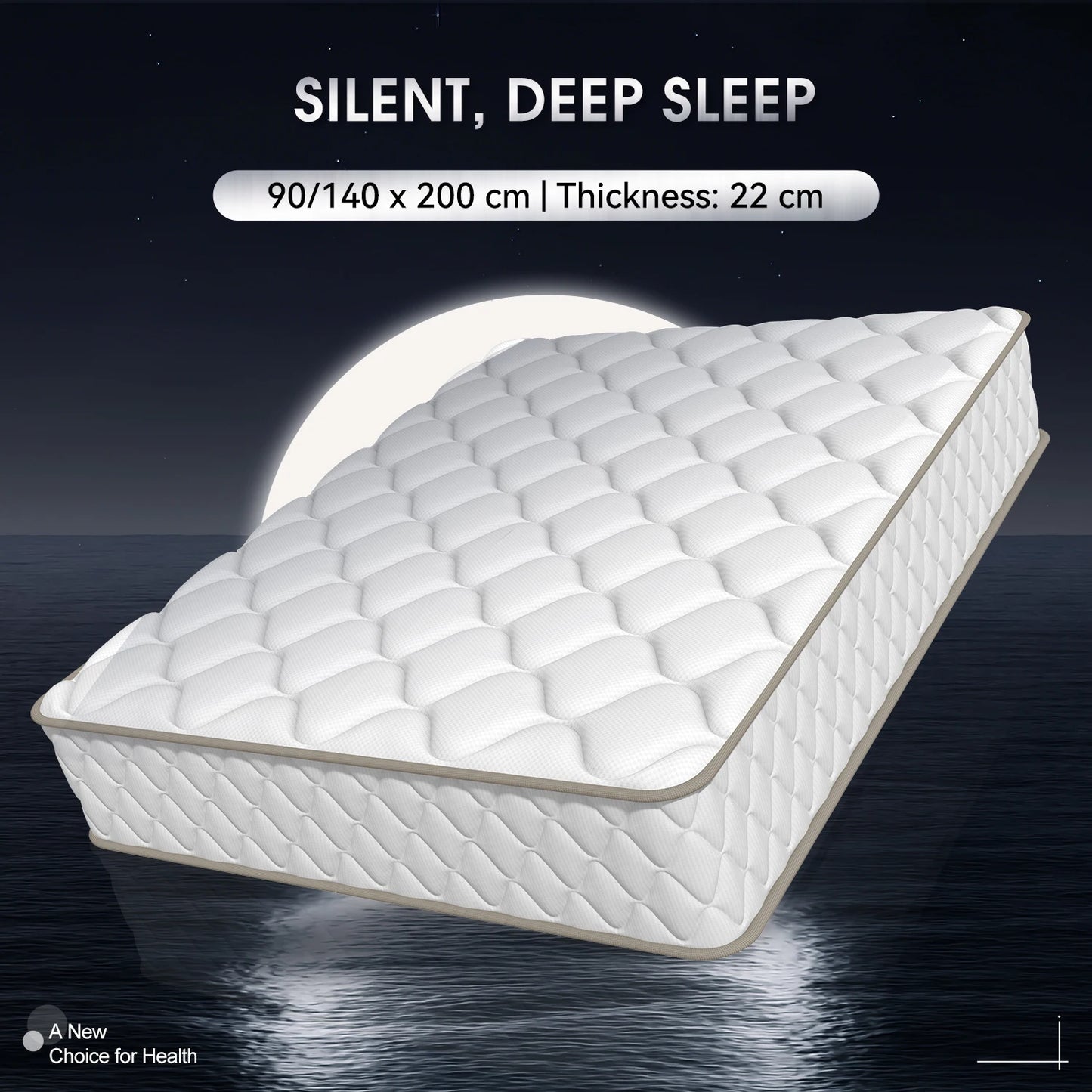 AUTHMIC 7-Zonen-Taschenfederkernmatratze aus Naturlatex-Memory-Schaum, 140 x 200 cm, 90 x 200 cm, orthopädisches Rückenstützbett