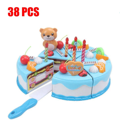 Pretend Play Tea Set Utensils Cut Kids Play House Birthday Cake Toys Children Toy Food Cake Model Girl Simulation Kitchen Coffee