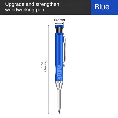 2,8 mm solider Zimmermanns-Druckbleistift mit Spitzer für Holzbearbeitungsbau, langer Kopf, Zimmermannsbleistift, Schreibwarenbedarf.