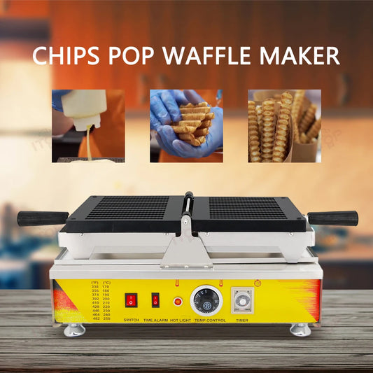 ITOP WF-CP Commercial Biscuit Stick Waffle Machine Chips Threaded Fries Shape Waffle Maker Cooking Maker Ideal for Street Food.
