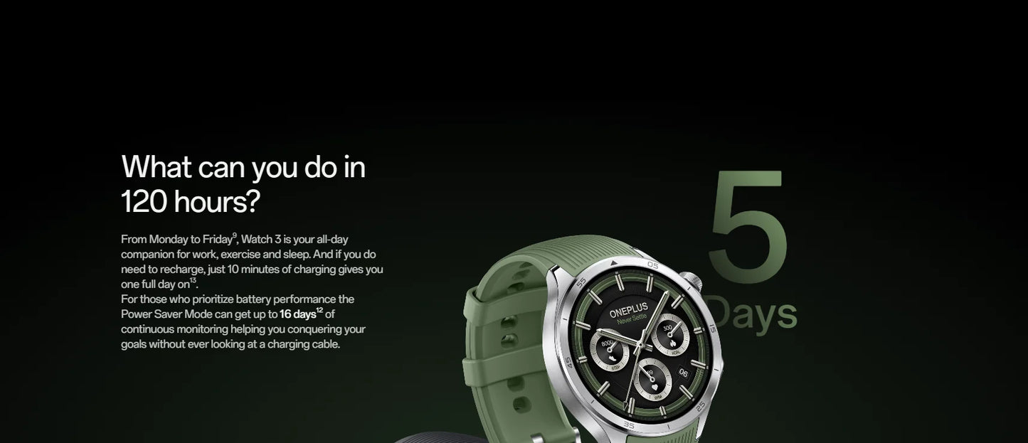 Global Version OnePlus Watch 3 Smart Watch 1.50inches LTPO  AMOLED Display Snapdragon W5 Processor Dual Frequency GPS Wear OS