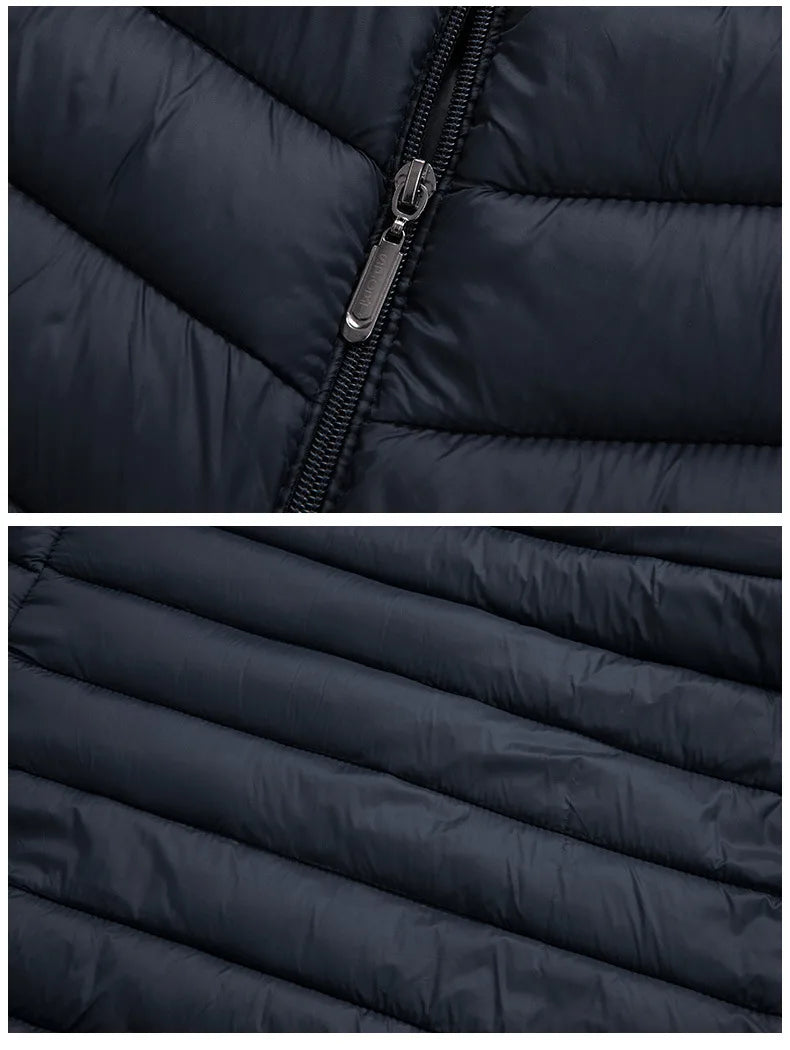 New Autumn Men's Thin Cotton Jacket Ribs Middle-aged and Elderly Hooded Cotton.