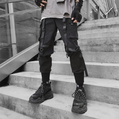 Men Joggers Cargo Pants Multi-pocket Elastic Waist Harem Pants Men Casual Hip Hop Streetwear Sweatpants Pencil Pants Techwear