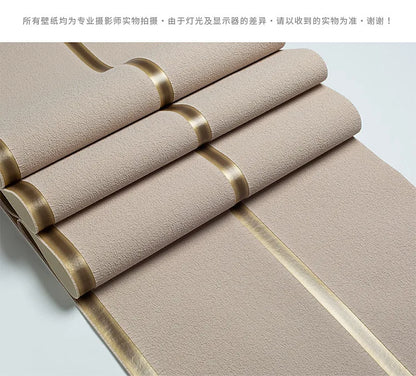 Hirschhaut Samt horizontal gestreifte Tapete Wohnzimmer Schlafzimmer gestreifte Film- und Fernsehwand 3D-Relief verdickte Tapete