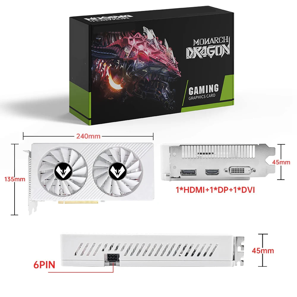 SOYO AMD Radeon RX580 8GB Gaming Graphics Card 2048SP GDDR5 256Bit PCIE 3.0 x16 DP DVI RX580 8GB GPU Desktop Computer Video Card.