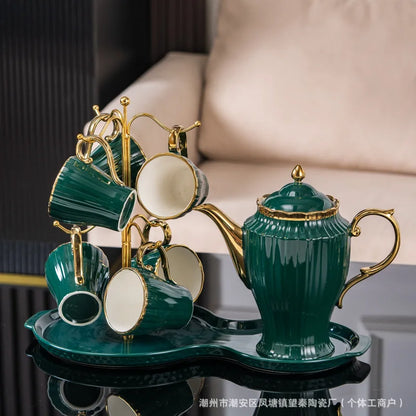 New high-value European ceramic coffee set, color glaze, high-end Phnom Penh coffee cup saucer, afternoon tea set
