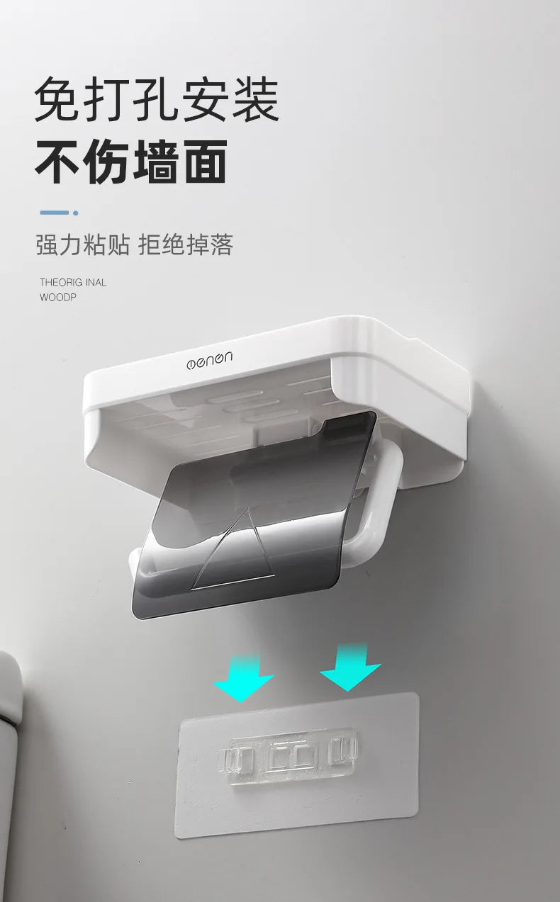 Wand Halterung Toilettenpapier Halter Top Kleinigkeiten Lagerung Kunststoff Wasserdichte Rollen Papier Lagerung Rack Badezimmer Tissue Organizer Regale