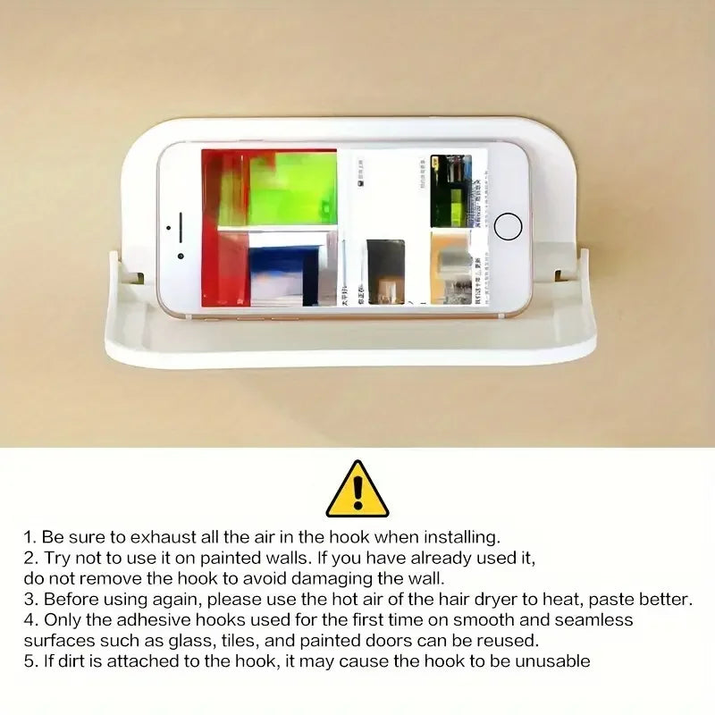 1 Stück faltbares Wandregal, für Badezimmer, Toilette, Küche, Nachttisch, kein Bohren, Telefonaufbewahrung, WLAN-Router-Aufbewahrung