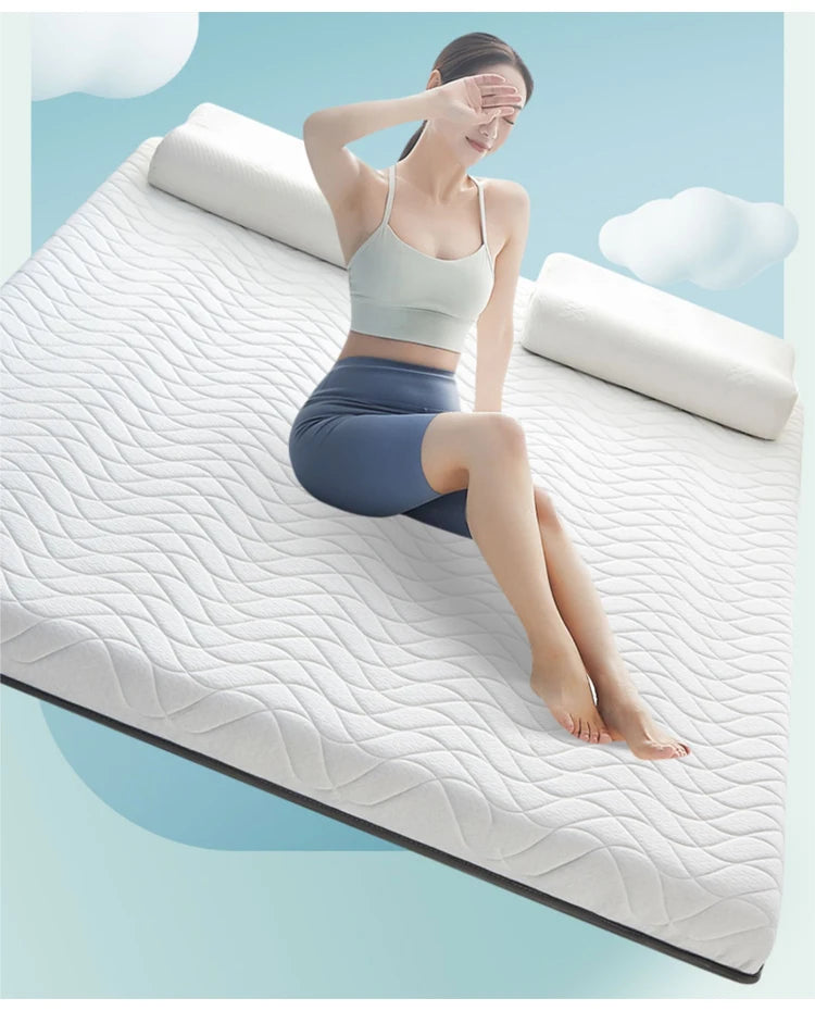 Matratze aus Sojabohnenfaser, Bodenmatte, faltbar, Tatami-Matte mit langsamer Rückfederung, 4/7 cm Dicke, King Twin, Queen-Size-Latex-Schwammbettprodukt