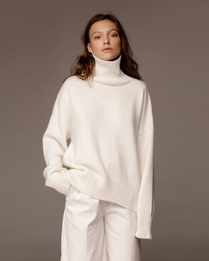 Herbst Und Winter Verdickte Rollkragenpullover frauen Lose Faul Gestrickte Pullover Silhouette Casual Pullover