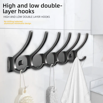Space Aluminium-Badezimmerhaken hinter der Tür, hohllose Badezimmerhaken, Schlafzimmeraufbewahrung, Wandaufhängerhaken