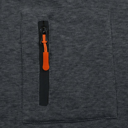 Pullover Hoodie Set Reißverschluss Multi-Pocket Pullover Herren Sport Casual Top Zweiteiliges Set.