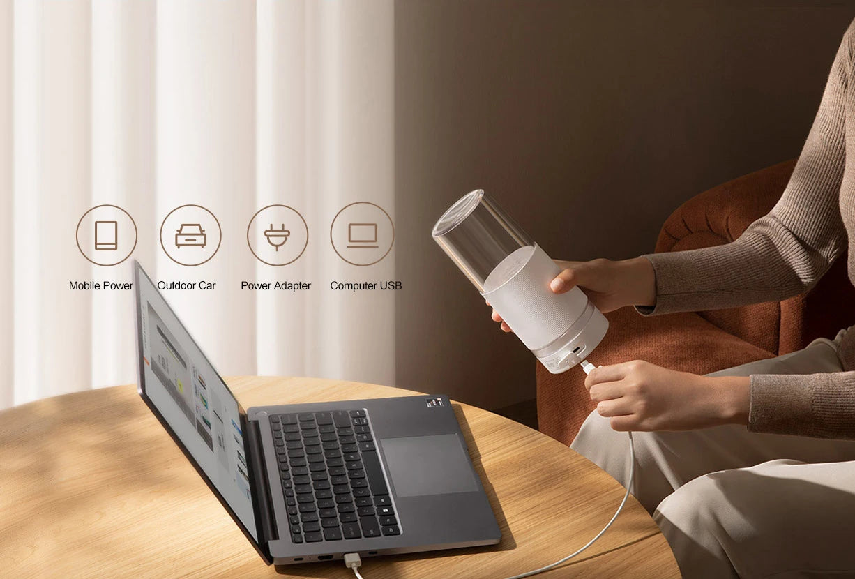 XIAOMI MIJIA Portable Blender,Makes 12 Cups Full Charge,Wireless and Portable,300ML Capacity Mixer Cup Juicer Machine,19,500rpm.