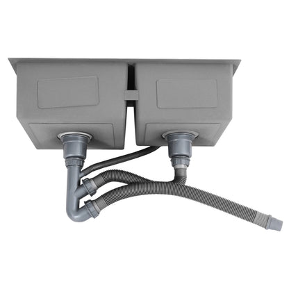 Rechteckiges Unterbau-/Topmount-Waschbecken mit schalldichten Pads, Doppelschüssel-Küchenspüle aus Edelstahl, Badezimmerwaschbecken ﻿