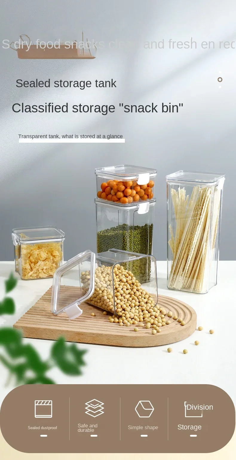 2/4Pcs Sealed Jars Set Grain Coffee Beans Sealed Container Plastic Kitchen Fresh-keeping Box Moisture-proof Storage Boxes Set.