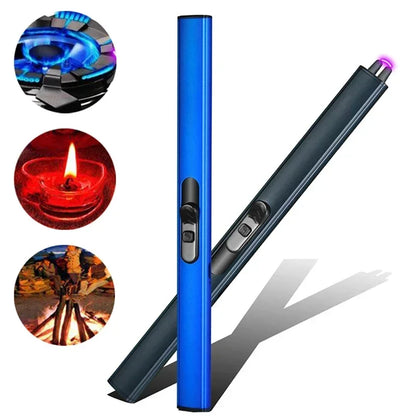 2024 Outdoor Barbecue USB Arc Lighter Rechargeable Long Kitchen Gas Stove Lighter Windproof Plasma Arc Flameless Lighter.
