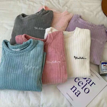 Winter frauen Neue Pyjamas Korallen Samt Casual Pyjamas Gepolsterte Loungewear Loungewear Sets Warme Kleidung Für Herbst Und Winter