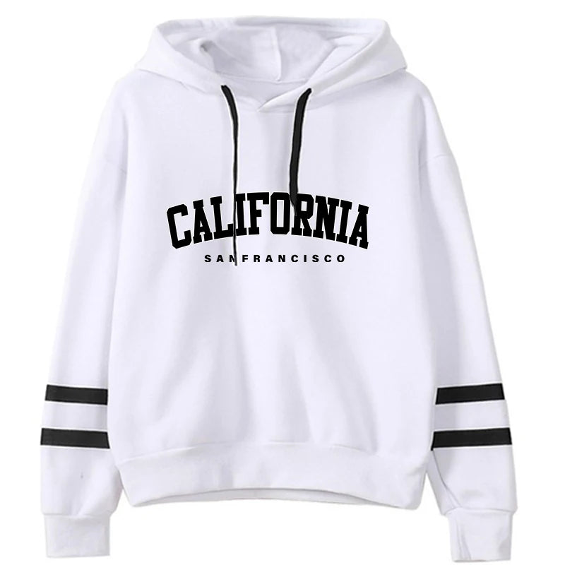 California Womens Tracksuit Casual Stripe Versatile Hooded Sweatshirt or Pants or Suit Simplicity Hot Sales Street Outfits S-3XL.